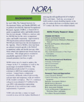 NORA National Occupational Research Agenda 1999