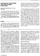 Consequences Of The Nuclear Power Plant Accident At Chernobyl