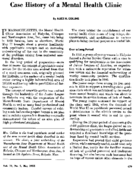 Case history of a mental health clinic