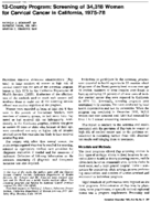 12county program screening of 34318 women for cervical cancer in California 197578