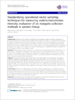 Standardizing operational vector sampling techniques for measuring malaria transmission intensity evaluation of six mosquito collection methods in western Kenya