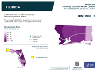 FL Congressional District 01 Stroke and Federally Qualified Health Centers Map 118th Congress