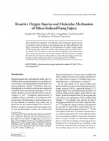 Reactive Oxygen Species and Molecular Mechanism of SilicaInduced Lung Injury