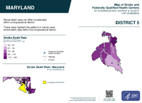 MD Congressional District 05 Stroke and Federally Qualified Health Centers Map 119th Congress