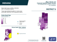 IN Congressional District 06 Stroke and Federally Qualified Health Centers Map 119th Congress