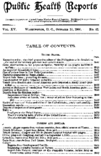 Public Health Reports  v XV no 42  table of contents