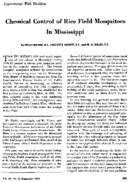 Chemical control of rice field mosquitoes in Mississippi