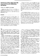 Intravenous drug users and the acquired immune deficiency syndrome