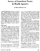 Survey of consultant nurses in health agencies