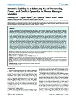 Network Stability Is a Balancing Act of Personality Power and Conflict Dynamics in Rhesus Macaque Societies
