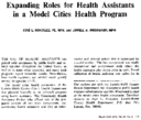 Expanding Roles For Health Assistants In A Model Cities Health Program