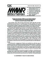 MMWR Morbidity and Mortality Weekly Report Vol 50 No 42 October 26 2001