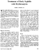 Treatment of early syphilis with erythromycin