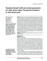 Populationbased health promotion perspective for older driver safety Conceptual framework to intervention plan