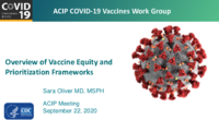 Overview of vaccine equity and prioritization frameworks