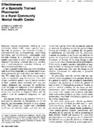 Effectiveness of a specially trained pharmacist in a rural community mental health center