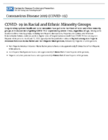 Coronavirus Disease 2019 COVID19 COVID19 in Racial and Ethnic Minority Groups June 25 2020