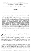 Finite Element Modeling of ROPS In Static Testing and Rear Overturns