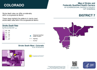 CO Congressional District 07 Stroke and Federally Qualified Health Centers Map 119th Congress