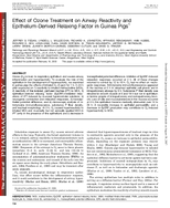 Effect of Ozone Treatment on Airway Reactivity and EpitheliumDerived Relaxing Factor in Guinea Pigs