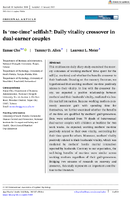 Is MeTime Selfish Daily Vitality Crossover in DualEarner Couples