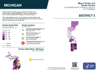 MI Congressional District 05 Stroke and Stroke Centers Map 119th Congress