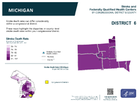 MI Congressional District 06 Stroke and Federally Qualified Health Centers Map 118th Congress