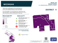 MI Congressional District 11 Stroke and Stroke Centers Map 118th Congress