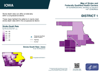 IA Congressional District 01 Stroke and Federally Qualified Health Centers Map 119th Congress