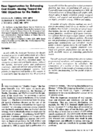 New Opportunities For Enhancing Oral Health Moving Toward The 1990 Objectives For The Nation