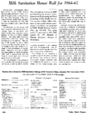 Milk sanitation honor roll for 196465