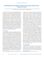 Two Outbreaks of Trichinellosis Linked to Consumption of Walrus Meat  Alaska 20162017