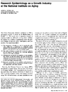 Research Epidemiology As A Growth Industry At The National Institute On Aging