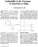 Carbenicillin in the treatment of gonorrhea in males