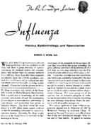 Influenza history epidemiology and speculation