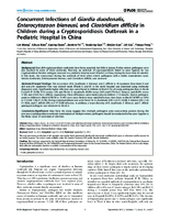 Concurrent Infections of Giardia duodenalis Enterocytozoon bieneusi and Clostridium difficile in Children during a Cryptosporidiosis Outbreak in a Pediatric Hospital in China