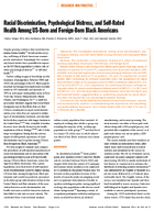 Racial discrimination psychological distress and selfrated health among USborn and foreignborn Black Americans