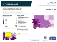 PA Congressional District 15 Stroke and Stroke Centers Map 118th Congress