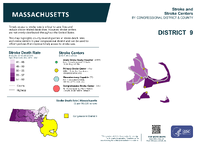 MA Congressional District 09 Stroke and Stroke Centers Map 118th Congress