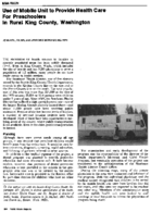 Use of mobile unit to provide health care for preschoolers in rural King County Washington