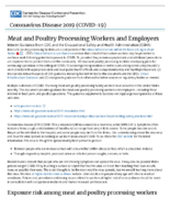 Meat and poultry processing workers and employers  interim guidance from CDC and the Occupational Safety and Health Administration OSHA