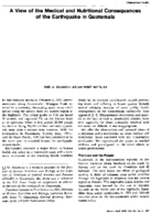 A view of the medical and nutritional consequences of the earthquake in Guatemala