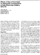 Effects Of Rise In Food Costs On Hemoglobin Concentrations Of Early SchoolAge Children 197275