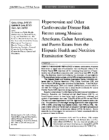 Hypertension and other cardiovascular disease risk factors among Mexican Americans Cuban Americans and Puerto Ricans from the Hispanic Health and Nutrition Examination Survey