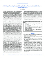 Vital Signs  Preparing for Local Mosquitoborne Transmission of Zika Virus  United States 2016