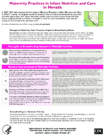 Maternity Practices in Infant Nutrition and Care mPINC in Nevada 2010