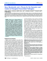 Ross Macdonald and a Theory for the Dynamics and Control of MosquitoTransmitted Pathogens