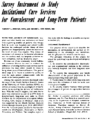 Survey instrument to study institutional care services for convalescent and longterm patients