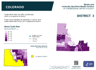 CO Congressional District 03 Stroke and Federally Qualified Health Centers Map 118th Congress