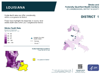 LA Congressional District 01 Stroke and Federally Qualified Health Centers Map 118th Congress